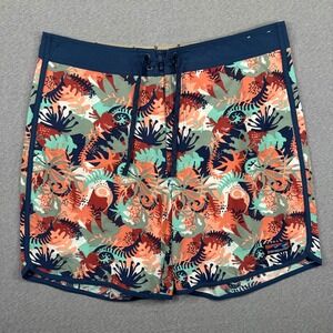 Patagonia Baggies Board Shorts Mens 36 Tropical Sea Life Print Scalloped Hem